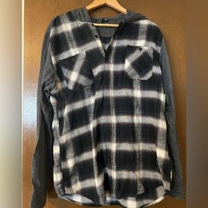 NWT Burnside long sleeve shirt with hood